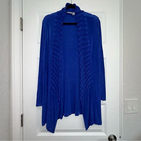 Chico’s Traveler’s Collection Open Front Draped Tunic Cardigan Jacket Chicos - Picture 1 of 4